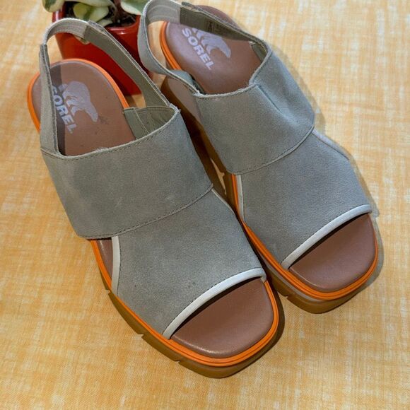 Sorel Joanie III Slingback Wedge Shoes sz 7 - Picture 7 of 9